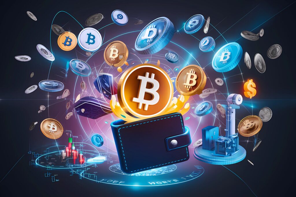 Digital wallet and blockchain graphic illustrating why private keys matter for crypto security